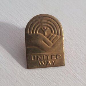 United Way Rainbow Hand Vintage Lapel Pin Tie Tack Brooch